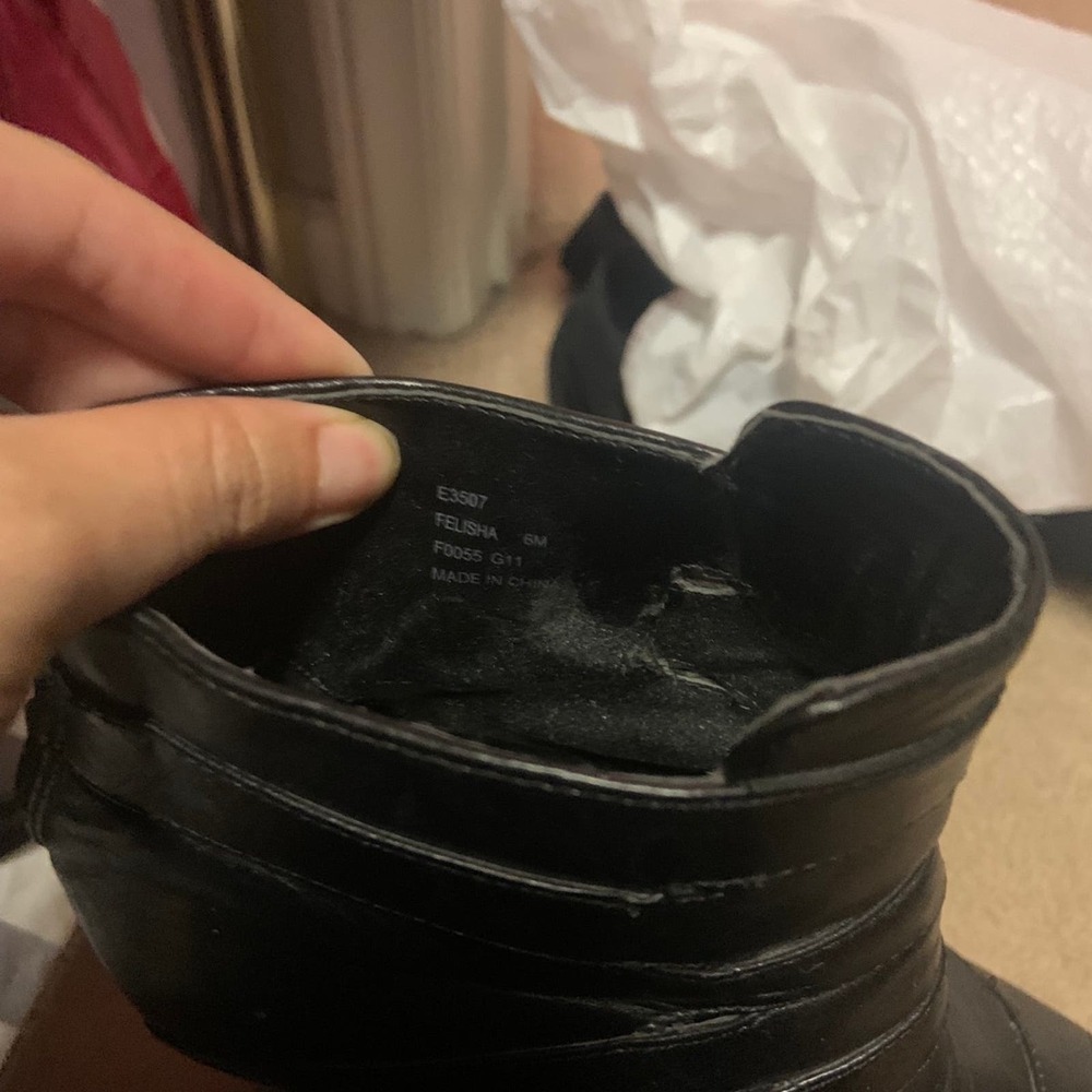 Calvin Klein Runway Black Wedge Boot Buckles Clas… - image 5